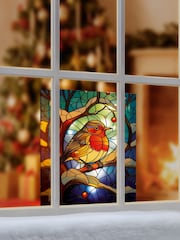 Premier Decorations Ltd Lit Stained Glass Robin Design Table Top Ornament - Image 3 of 4