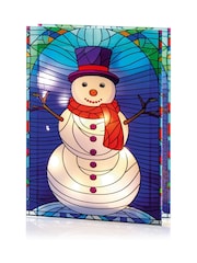 Premier Decorations Ltd 21 x 28cm BO Lit Stained Glass Snowman - Image 2 of 4