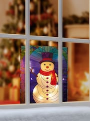 Premier Decorations Ltd 21 x 28cm BO Lit Stained Glass Snowman - Image 3 of 4