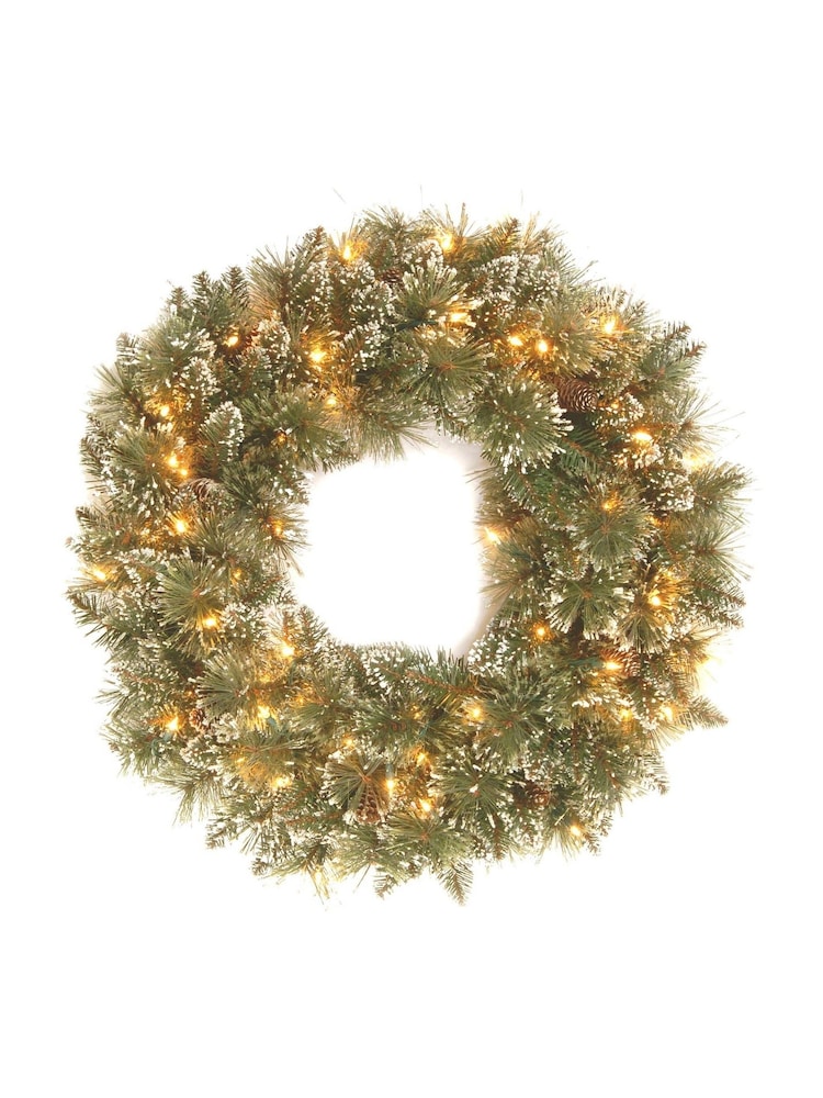 Premier Decorations Ltd 60cm Prelit Glittery Wreath 50 LEDs - Image 1 of 2 Premier Decorations Ltd 60cm Prelit Glittery Wreath 50 LEDs - Image 1 of 2