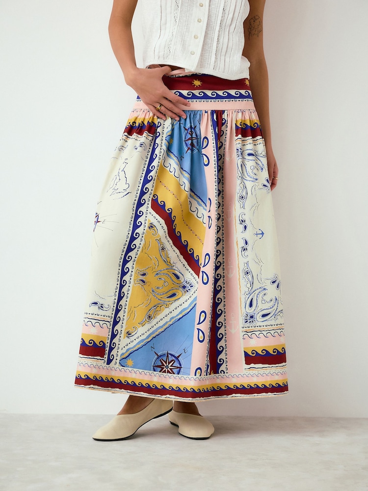 Nautical Print - Katoenen midirok - Afbeelding 2 van 9