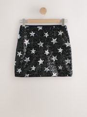 Black/Silver Star Sequin Mini Skirt - Image 5 of 7