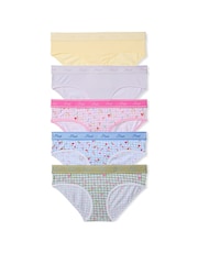 Victoria's Secret PINK Pink/Yellow/Green/Purple/Blue Floral Print Hipster 5 Pack Logo Knickers - Image 1 of 1