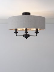 Laura Ashley Natural Sorrento Flush Fitting Ceiling Light - Image 1 of 6