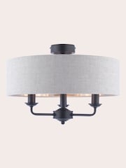 Laura Ashley Natural Sorrento Flush Fitting Ceiling Light - Image 3 of 6