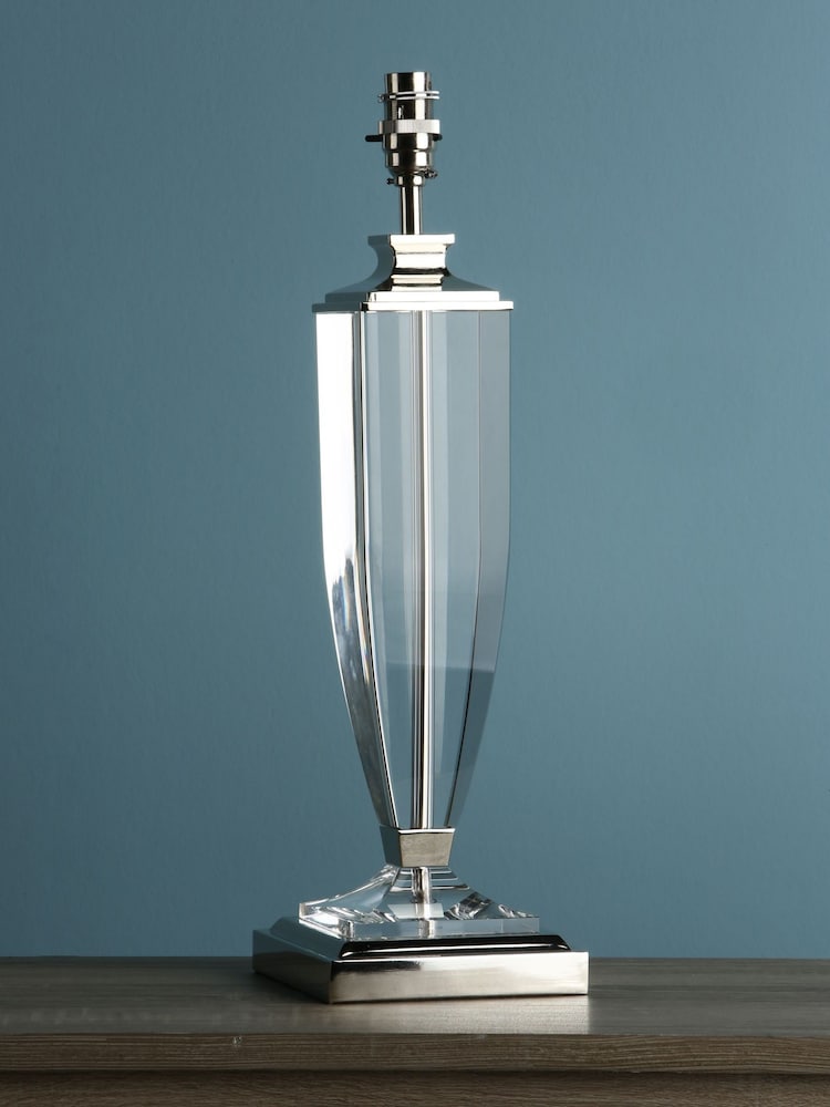Laura Ashley Chrome Carson Crystal Table Large Lamp - Image 1 of 5