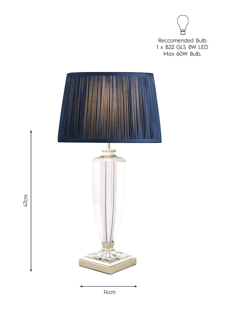 Laura Ashley Chrome Carson Crystal Table Large Lamp - Image 5 of 5