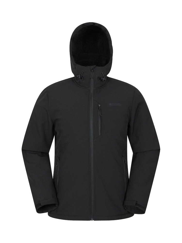 Mountain Warehouse Black Charleston Fur Lined Softshell Jacket - Image 1 of 6 Mountain Warehouse Black Charleston Fur Lined Softshell Jacket - Image 1 of 6