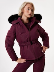Threadbare Red Belted Padded Ski Jacket - Image 1 of 6
