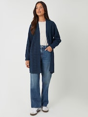 Threadbare Sky Blue Cable Knit Cardigan - Image 3 of 4