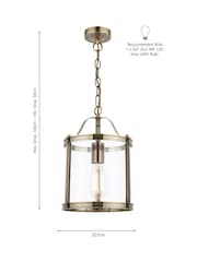 Laura Ashley Brass Harrington Lantern 1 Light Ceiling Light - Image 5 of 5