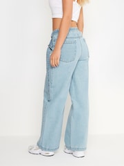 PixieGirl Petite Blue 100% Cotton Light Cross Over Belt Jeans - Image 3 of 5