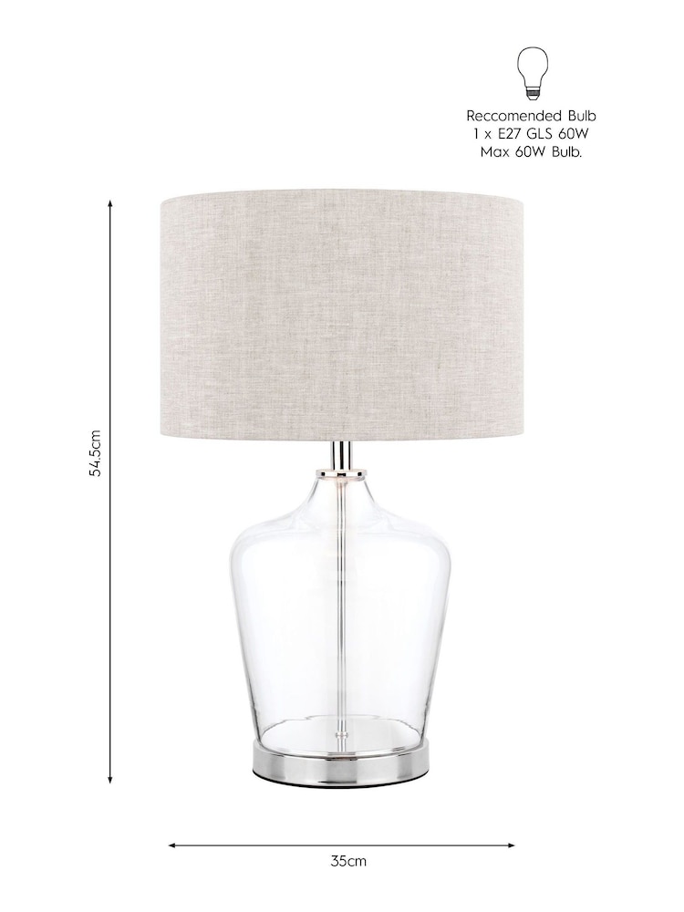 Laura Ashley Clear Ockley Touch Table Lamp - Image 5 of 5