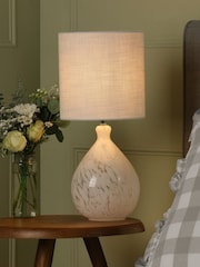 Laura Ashley White Confetti Glass Table Lamp - Image 1 of 3