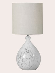 Laura Ashley White Confetti Glass Table Lamp - Image 3 of 3
