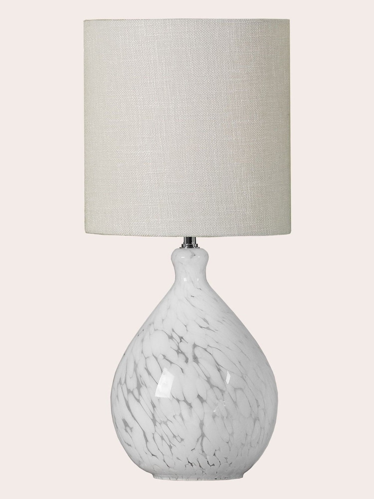Laura Ashley White Confetti Glass Table Lamp - Image 3 of 3