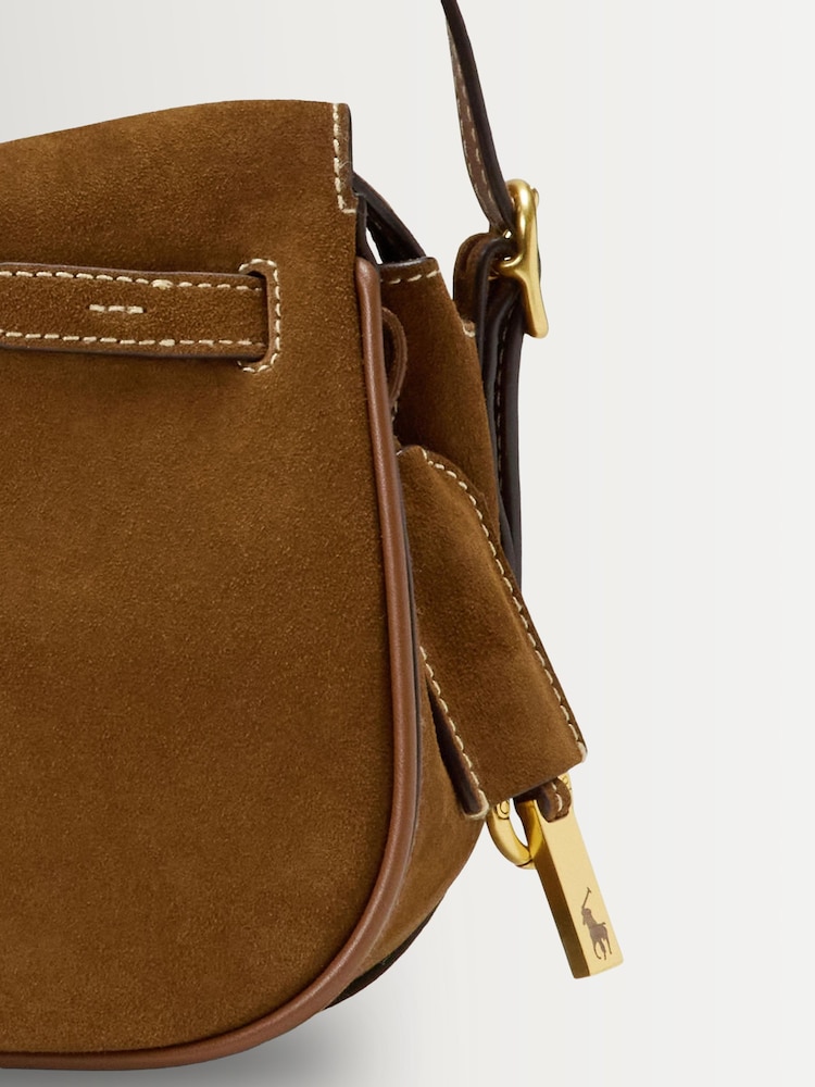 Polo Ralph Lauren Brown Small Suede Satchel Bag - Image 8 of 8