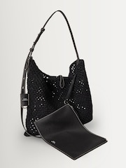Polo Ralph Lauren Black Woven Mesh Cross-Body Bag - Image 6 of 7