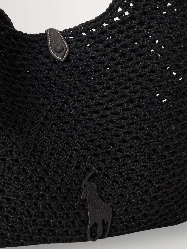 Polo Ralph Lauren Black Woven Mesh Cross-Body Bag - Image 7 of 7 Polo Ralph Lauren Black Woven Mesh Cross-Body Bag - Image 7 of 7