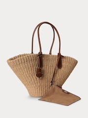 Polo Ralph Lauren Natural Bellport Basket Weave Tote Bag - Image 3 of 6