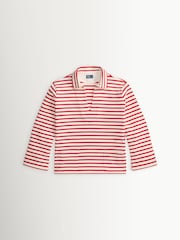 Polo Ralph Lauren Red Heavy Cotton Jersey Striped Tunic Top Polo Written Logo - Image 5 of 5