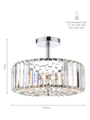 Laura Ashley Clear Fernhurst 3 Light Flush Ceiling Light - Image 5 of 5