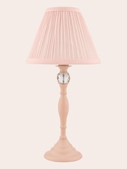 Laura Ashley Pink Ellis Satin Painted Spindle Table Lamp - Image 3 of 4
