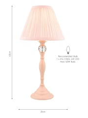 Laura Ashley Pink Ellis Satin Painted Spindle Table Lamp - Image 4 of 4