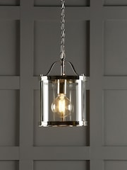 Laura Ashley Chrome Harrington Lantern 1 Light Ceiling Light - Image 1 of 6