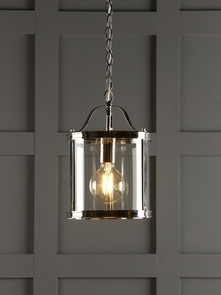 Laura Ashley Chrome Harrington Lantern 1 Light Ceiling Light - Image 1 of 6