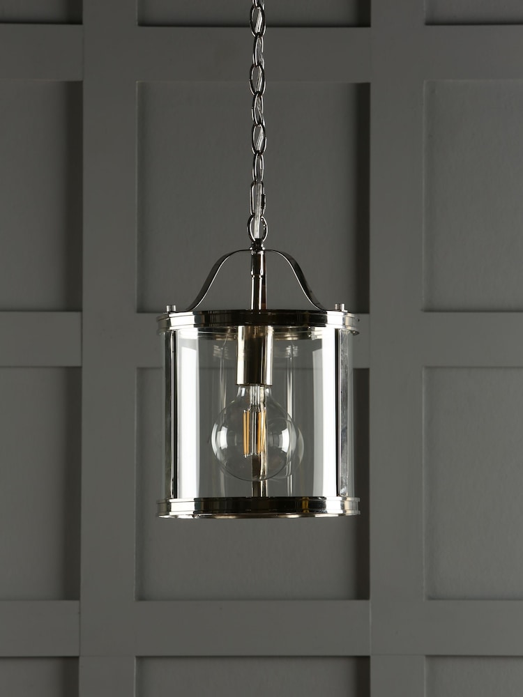Laura Ashley Chrome Harrington Lantern 1 Light Ceiling Light - Image 2 of 6