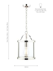 Laura Ashley Chrome Harrington Lantern 1 Light Ceiling Light - Image 6 of 6