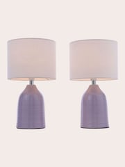 Laura Ashley 2 Pack Lavender Penny Table Lamp - Image 3 of 6