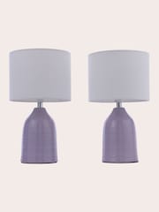 Laura Ashley 2 Pack Lavender Penny Table Lamp - Image 4 of 6