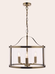Laura Ashley Brass Harrington Lantern 3 Light Ceiling Light - Image 2 of 4