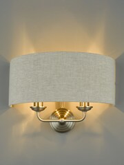 Laura Ashley Satin Nickel Sorrento Wall Light - Image 1 of 5
