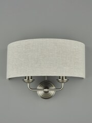 Laura Ashley Satin Nickel Sorrento Wall Light - Image 2 of 5