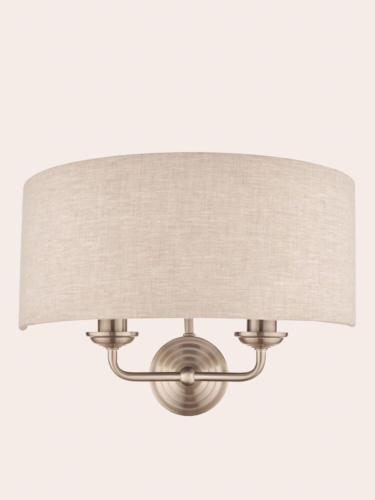 Laura Ashley Satin Nickel Sorrento Wall Light - Image 5 of 5