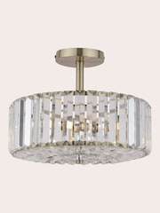 Laura Ashley Brass Fernhurst 3 Light Flush Ceiling Light - Image 5 of 6