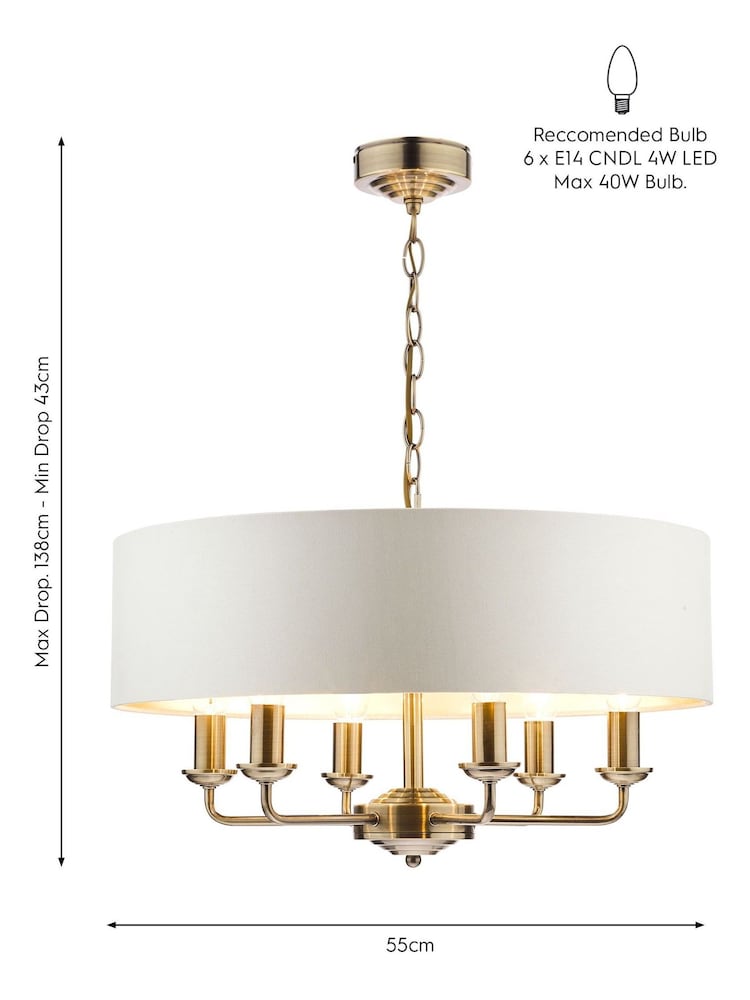 Laura Ashley Brass Sorrento Large Ceiling Light - Image 6 of 6