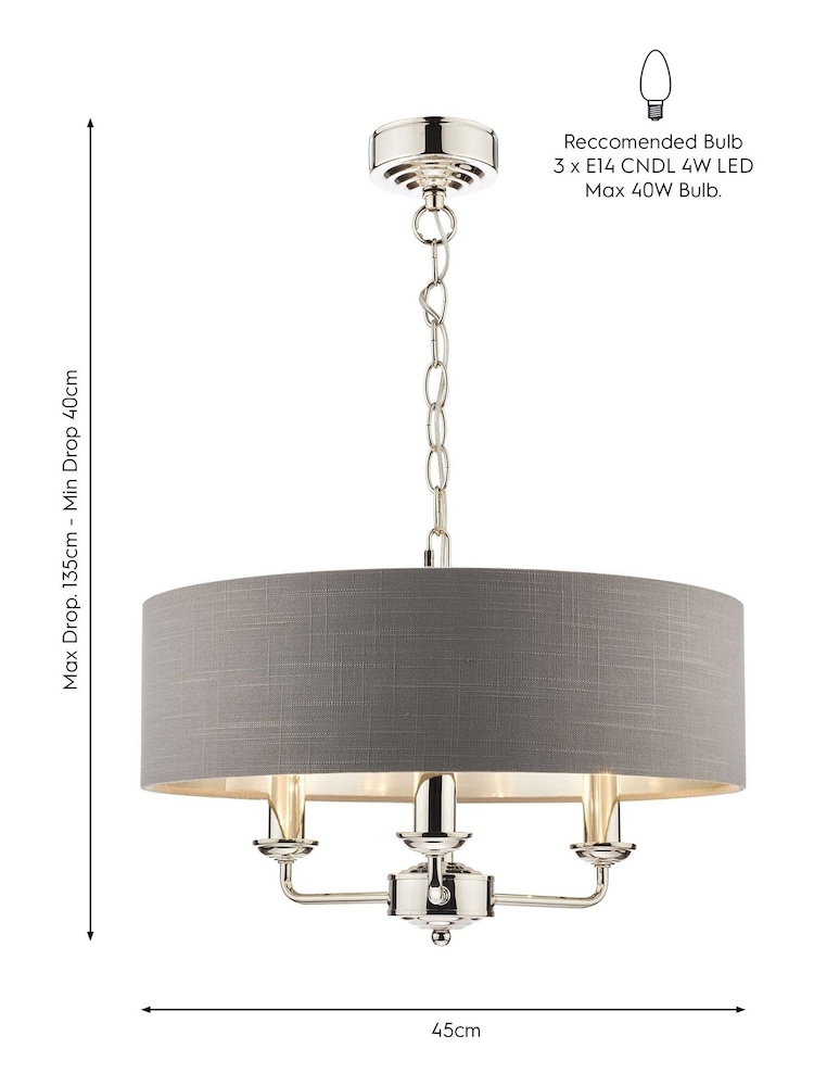 Laura Ashley Charcoal Sorrento Ceiling Light - Image 6 of 6