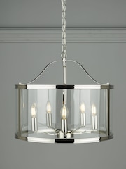 Laura Ashley Chrome Harrington Lantern 5 Light Ceiling Light - Image 1 of 5