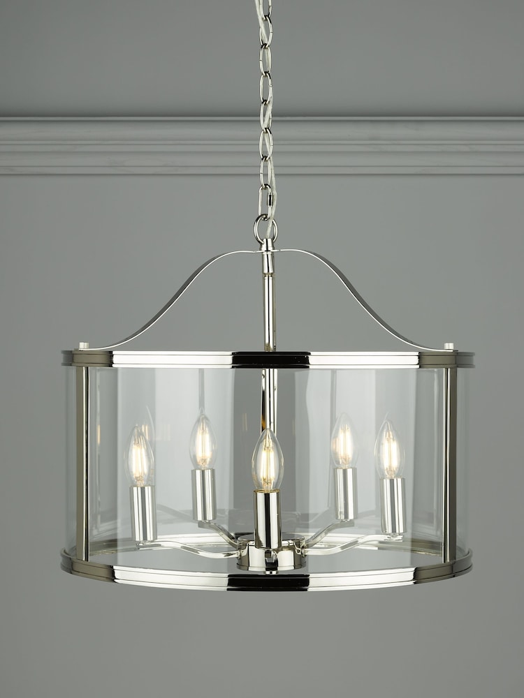 Laura Ashley Chrome Harrington Lantern 5 Light Ceiling Light - Image 1 of 5 Laura Ashley Chrome Harrington Lantern 5 Light Ceiling Light - Image 1 of 5