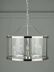 Laura Ashley Chrome Harrington Lantern 5 Light Ceiling Light - Image 2 of 5