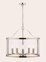 Laura Ashley Chrome Harrington Lantern 5 Light Ceiling Light - Image 3 of 5
