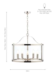 Laura Ashley Chrome Harrington Lantern 5 Light Ceiling Light - Image 5 of 5