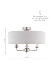 Laura Ashley Chrome Sorrento Flush Fitting Ceiling Light - Image 4 of 5