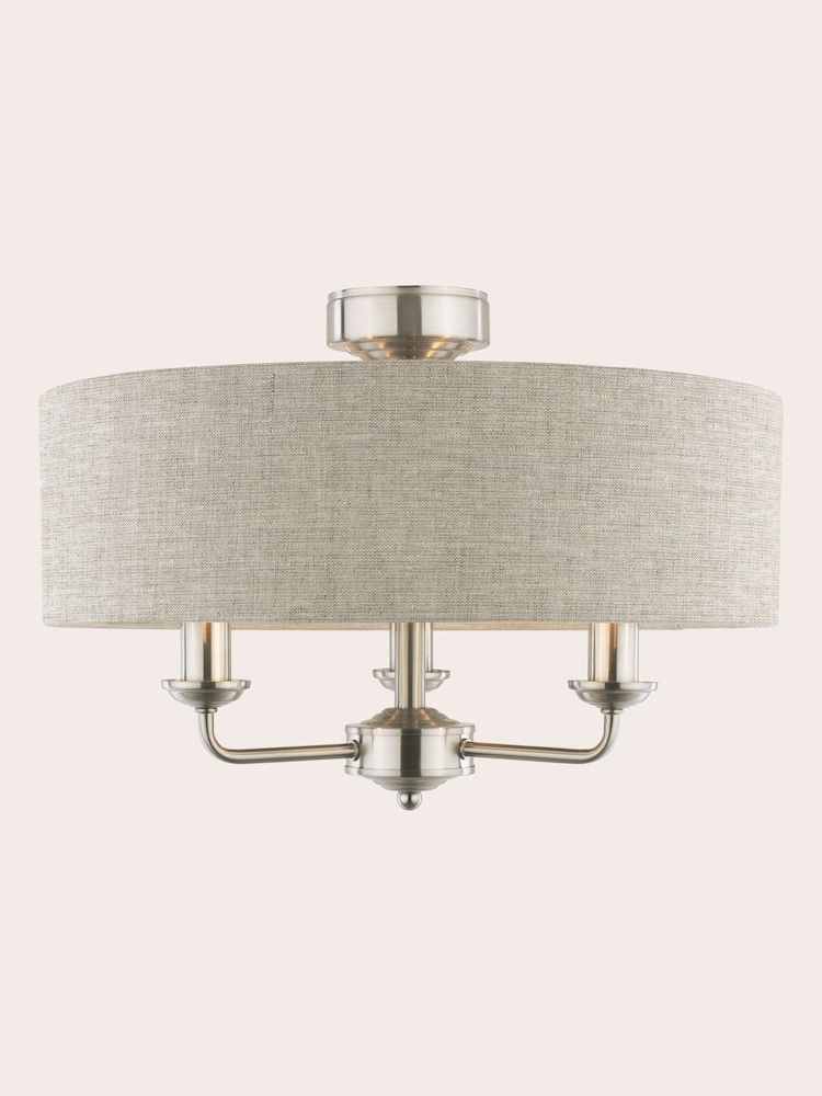 Laura Ashley Chrome Sorrento Flush Fitting Ceiling Light - Image 5 of 5 Laura Ashley Chrome Sorrento Flush Fitting Ceiling Light - Image 5 of 5