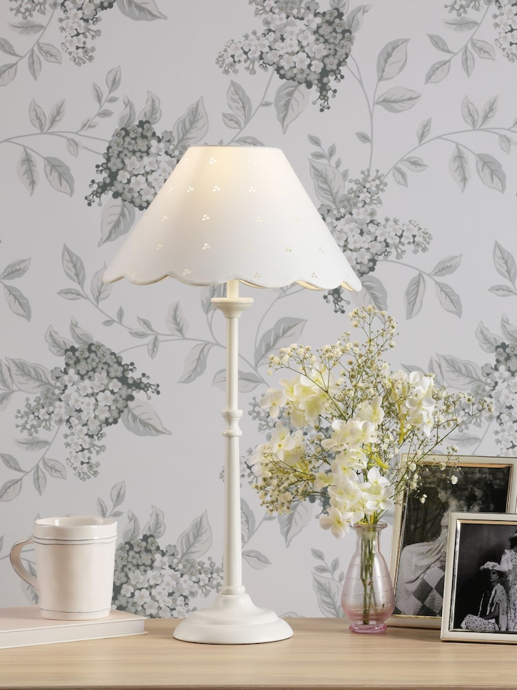 Laura Ashley White Cordwell Table Lamp - Image 1 of 7