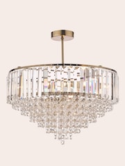Laura Ashley Brass Vienna 5 Light Flush Ceiling Light - Image 3 of 6